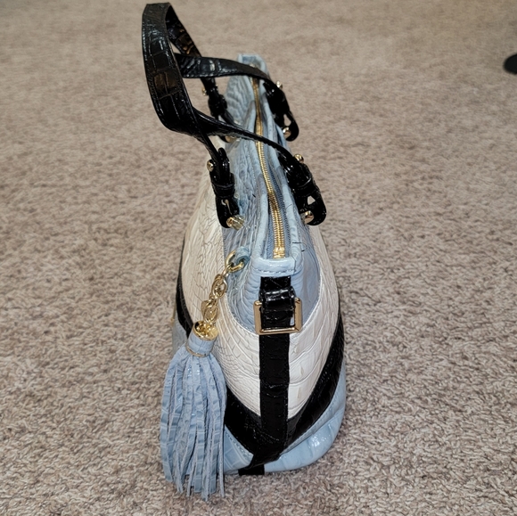 Brahmin Mini Asher Croc Embossed Leather Handbag Purse • Rare Color • Like New - Picture 9 of 16